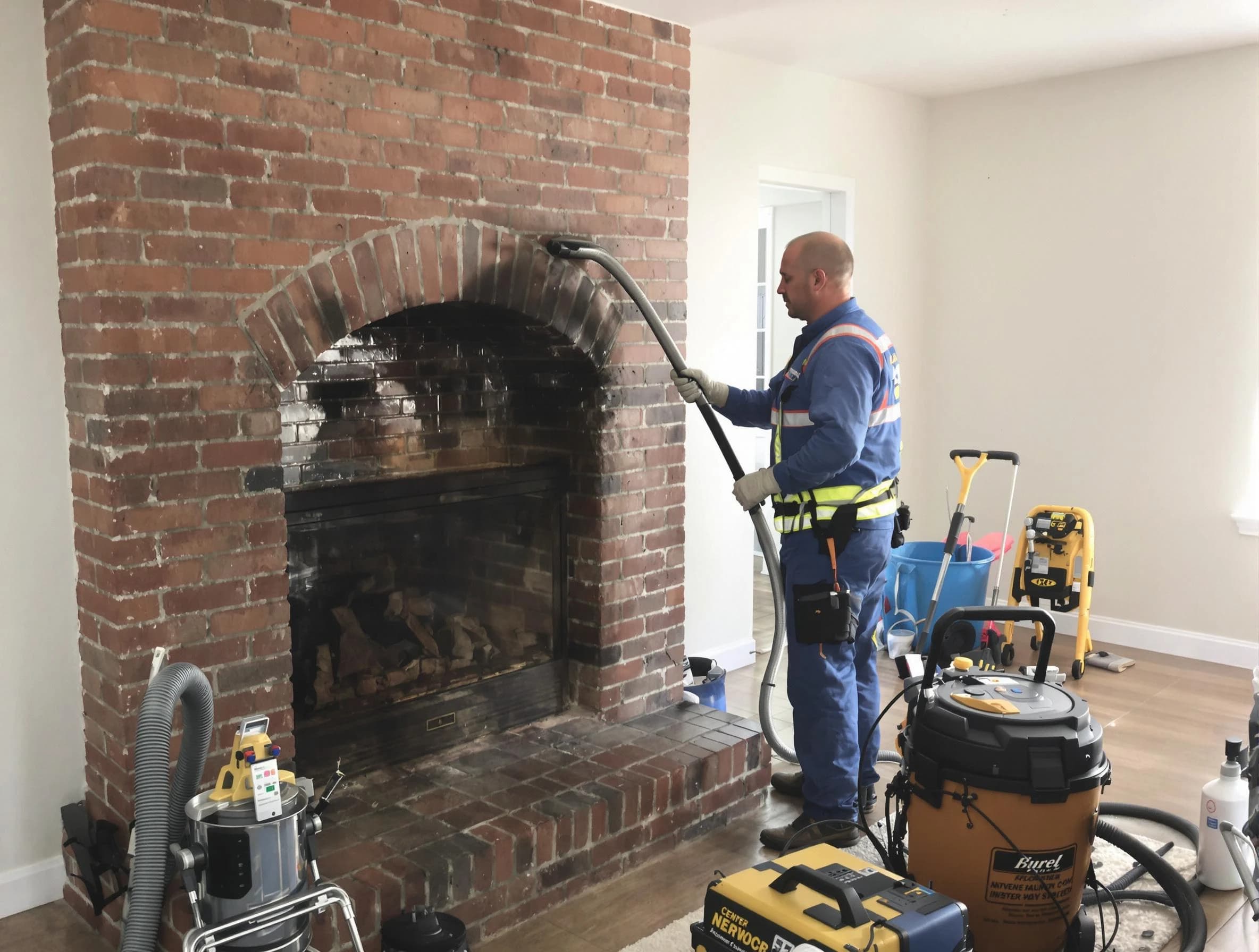 Colonial Heights Chimney Sweep expert performing detailed chimney sweep in Colonial Heights, VA