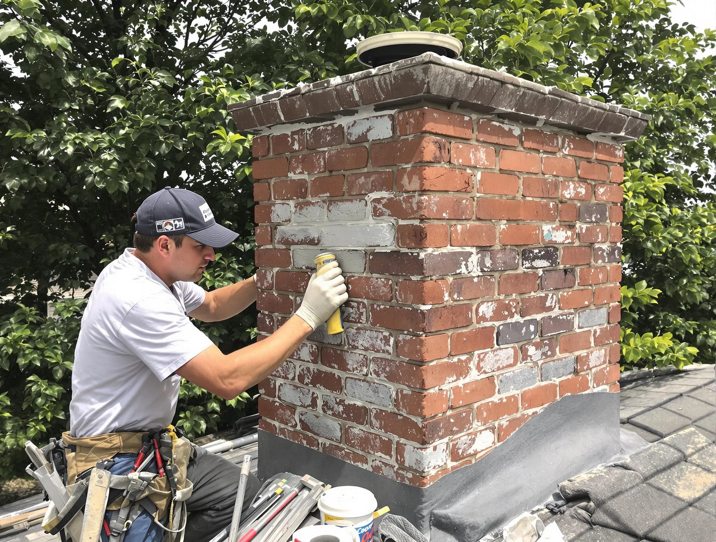 Colonial Heights Chimney Sweep restoring an aging chimney in Colonial Heights, VA