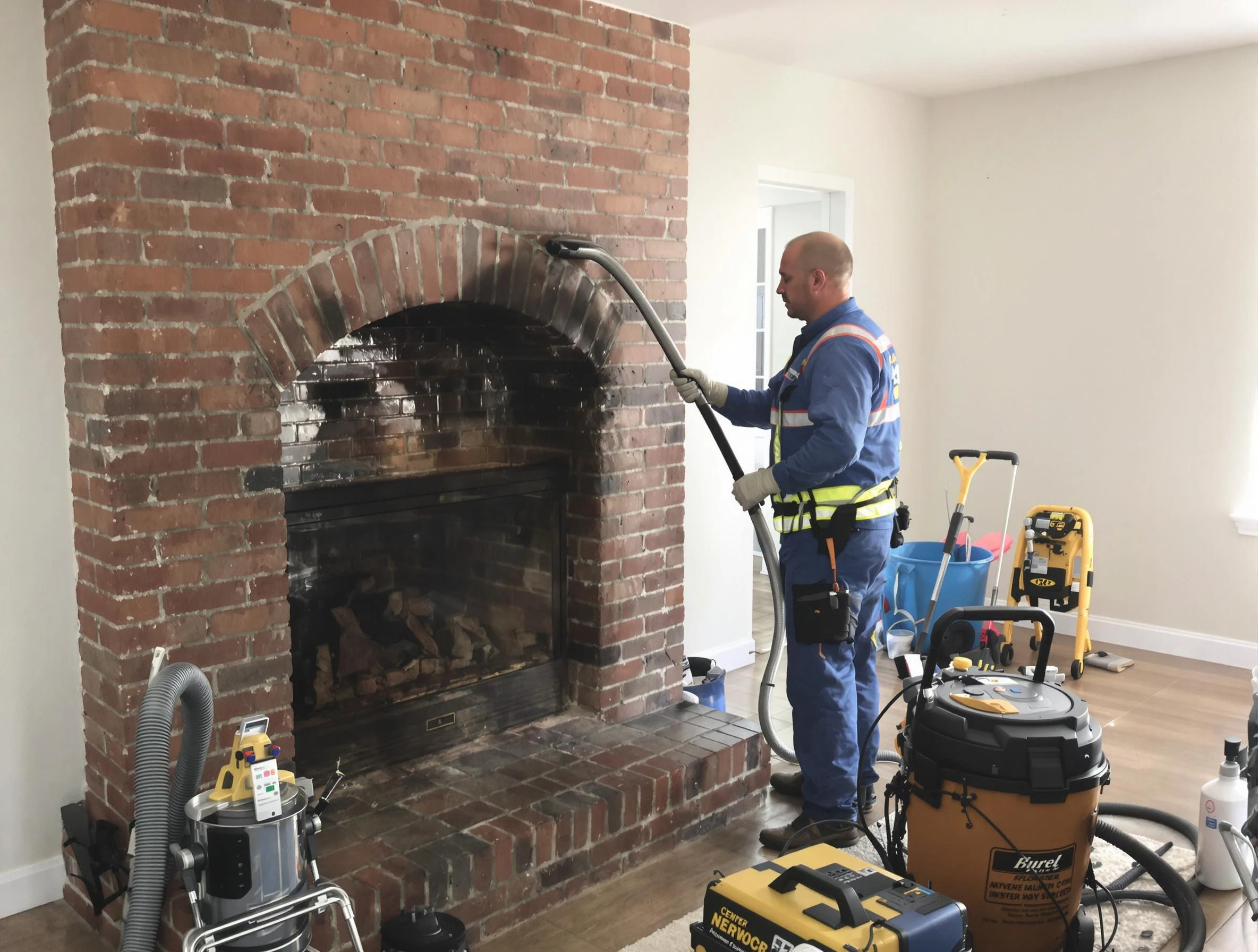 Colonial Heights Chimney Sweep expert performing detailed chimney sweep in Colonial Heights, VA