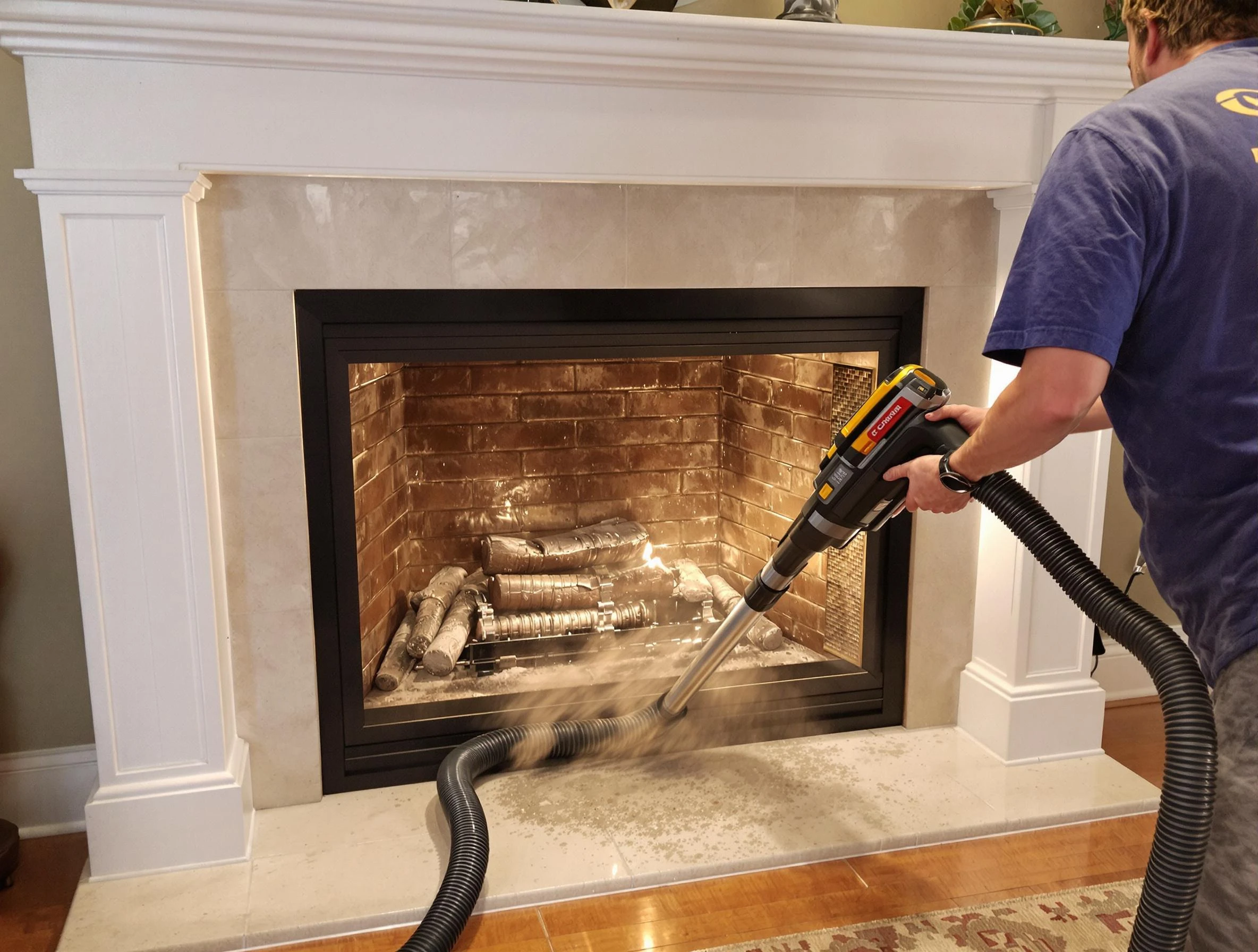 Fireplace cleaning performed by Colonial Heights Chimney Sweep in Colonial Heights, VA